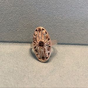 Vintage silver ring with zircons